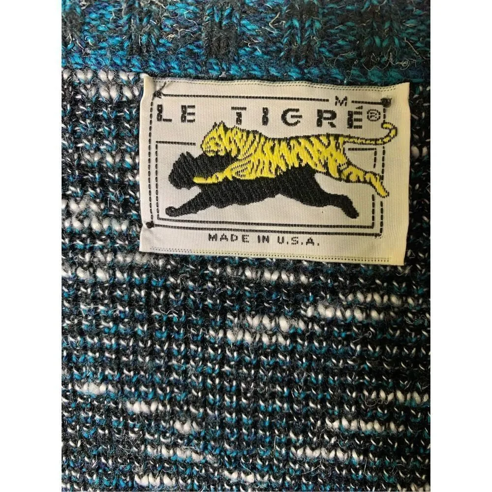 Vintage 90s Le Tigre Geometric button front cardigan women’s size medium